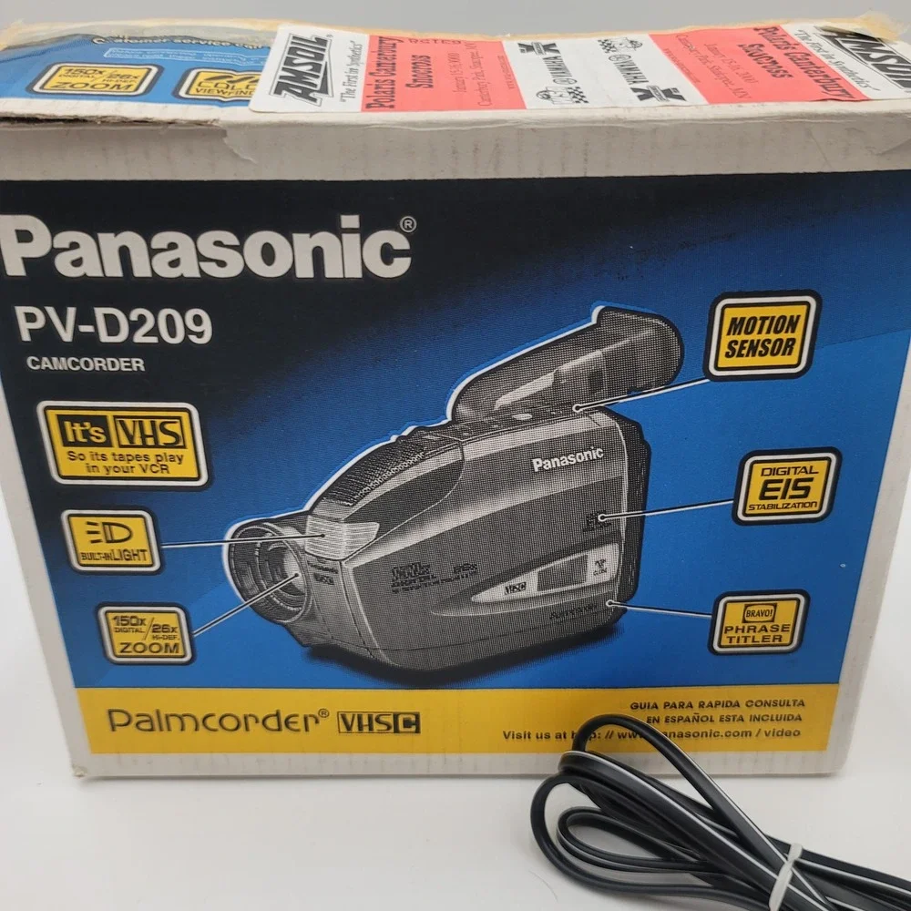 Panasonic Palmcorder PV-D209 VHS-C Camcorder 150x Digital Zoom Bundle with Box